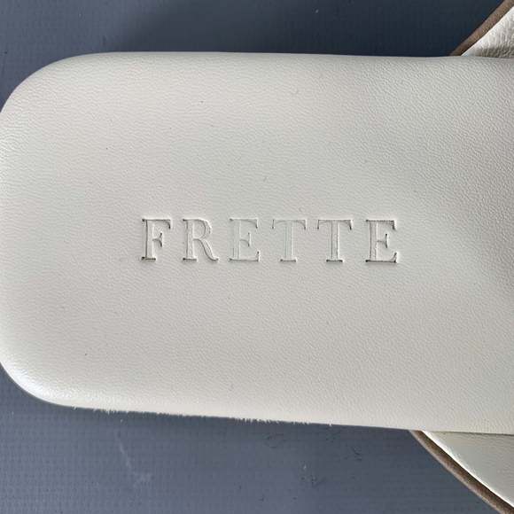 FRETTE Grey Taupe Leather Slippers Loafers - Picture 7 of 9